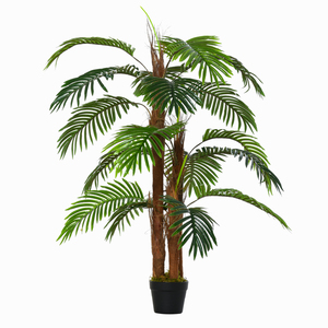 HOMCOM künstliche Pflanzen 120 cm künstlicher Palmen Palme Kunstpflanze Zimmerpflanze Dekopflanze Büropflanze Kunststofftopf für drinnen und draußen