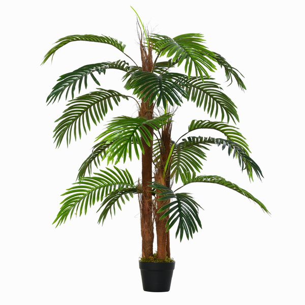 Bild 1 von HOMCOM künstliche Pflanzen 120 cm künstlicher Palmen Palme Kunstpflanze Zimmerpflanze Dekopflanze Büropflanze Kunststofftopf für drinnen und draußen