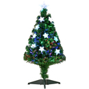 Bild 1 von HOMCOM Weihnachtsbaum 0,9 m Christbaum Kunsttanne 90 Äste mit LED-Lichtern Anti-Rutsch-Pads zerlegbar Glasfaser-Farbwechsler PVC Metall Grün 