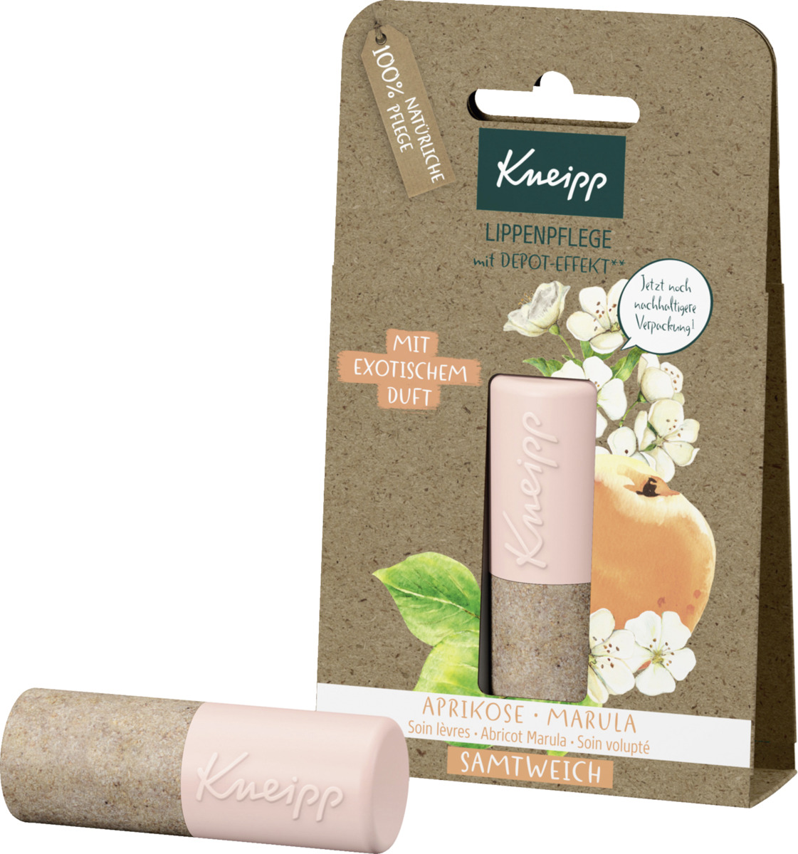 Bild 1 von Kneipp Samtweich Aprikose und Marula Lippenpflege, 4,7 g