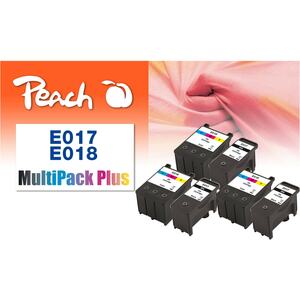 Peach E17 6 Druckerpatronen bk ersetzt Epson T017, T018 für z.B. Epson 1000 ICS, Epson Stylus Color 680, Epson Stylus Color 680 TR