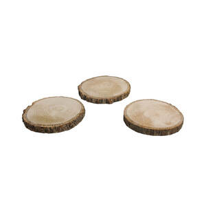 Holzscheiben 3 unterschiedliche Größen Ø 10-12 cm, rund, natur