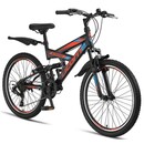 Bild 1 von Licorne Bike Strong V Premium Mountainbike in 24 und 26 Zoll - Fahrrad für Jungen, Mädchen, Damen und Herren - Shimano 21 Gang-Schaltung - Vollfederung