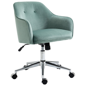 Vinsetto Bürostuhl mit Wippenfunktion  Home-Office-Stuhl höhenverstellbarer Schreibtischstuhl ergonomisch 360°-Drehräder Samt-Touch-Polyester Nylon 