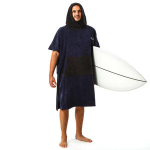 Surf-Poncho Damen/Herren 900 dunkelblau/schwarz