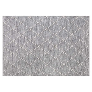 HOMCOM Teppich aus Baumwolle Grau 240 x 170 x 0,7 cm