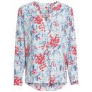 Bild 1 von Damen Bluse mit Serafino-Ausschnitt WEISS / BLAU / ROT