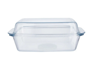 KHG Auflaufform mit Deckel 3,0 l transparent/klar Borosilikatglas Maße (cm): B: 21 H: 13,3 Küchenzubehör