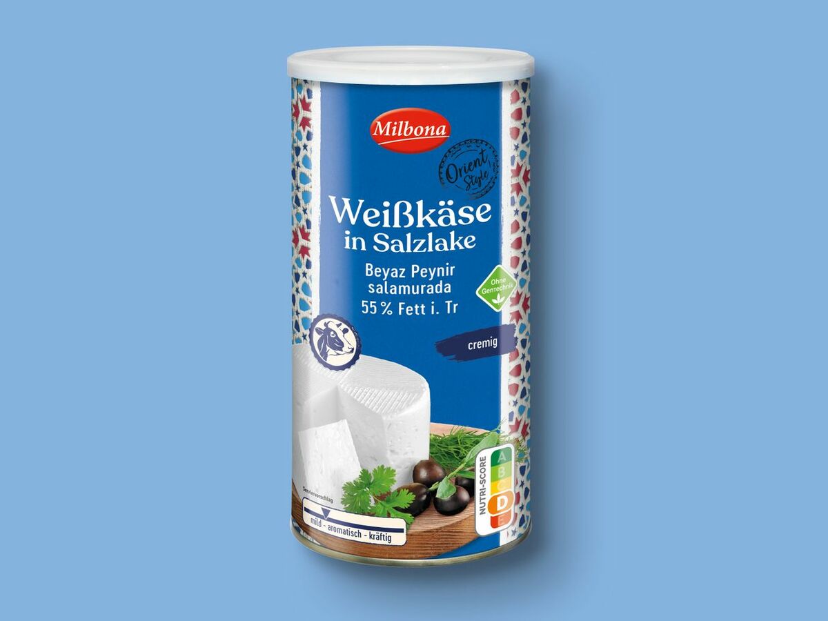 Bild 1 von Milbona Weißkäse in Salzlake, 
         1,5 kg; Abtropfgewicht: 1 kg