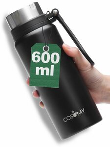 Cosumy Isolierflasche »Cosumy Thermosflasche aus Edelstahl - 600 ml«, Auslaufsicher - Kohlensäure Geeignet - Doppelwandige Isolierflasche