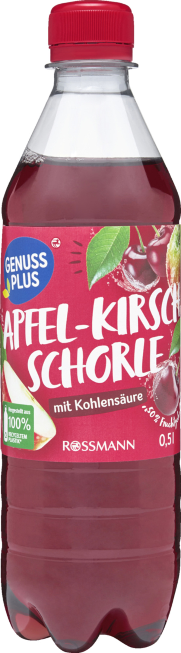 Bild 1 von GENUSS PLUS Apfel-Kirsch-Schorle, 500 ml