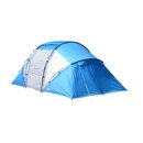 Bild 1 von Outsunny Tunnelzelt mit 2 Schlafkabinen blau, weiß 460 x 230 x 195 cm (LxBxH)   Campingzelt Familienzelt Gruppen-zelt Iglu-Zelt