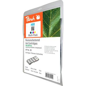 Peach Spar Pack Tintenpatronen kompatibel zu HP 88, C9385AE, C9386AE, C9387AE, C9388AE (wiederaufbereitet)