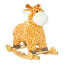 Bild 1 von HOMCOM 2-IN-1 Schaukelpferd mit Räder Plüsch Schaukeltier Babyschaukel Spielzeug für 36-72 Monaten Giraffen-Design Gelb 63 x 38 x 63 cm