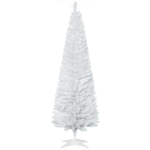 HOMCOM Weihnachtsbaum Tannenbaum mit Kunststoffständer 390 Spitzen Grün Ø 55 x H180 cm
