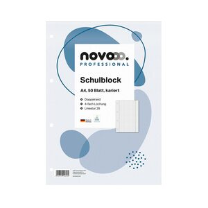 Novooo Schulblock Lineatur 28 A4 50 Blatt