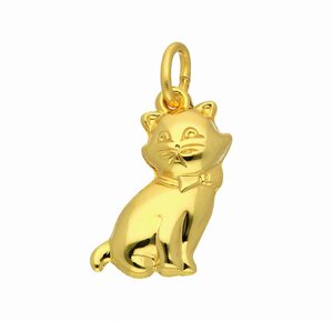 Adelia´s Kettenanhänger »585 Gold Anhänger Katze«, Goldschmuck für Damen