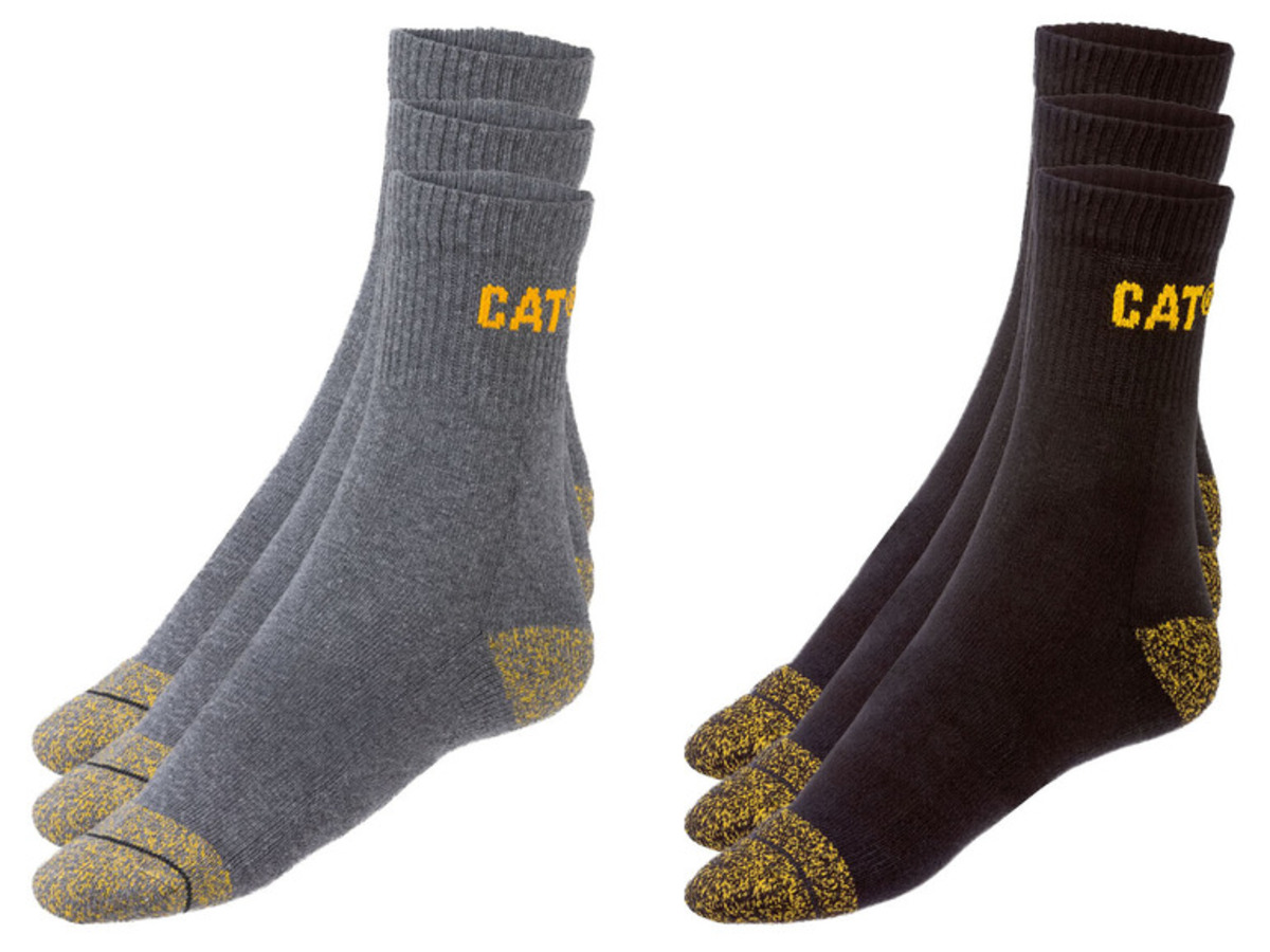 Bild 1 von Caterpillar Herren Arbeitssocken Mittelschaft, 3 Paar, mit verstärkter Ferse und Spitze