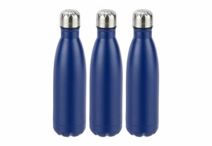 relaxdays Isolierflasche »3 x Trinkflasche Edelstahl blau«