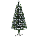 Bild 1 von HOMCOM künstlicher Weihnachtsbaum mit Fernsteuerung LED-Leuchten Christbaum Tannenbaum PVC Metall Grün+Weiß Ø75 x 150 cm
