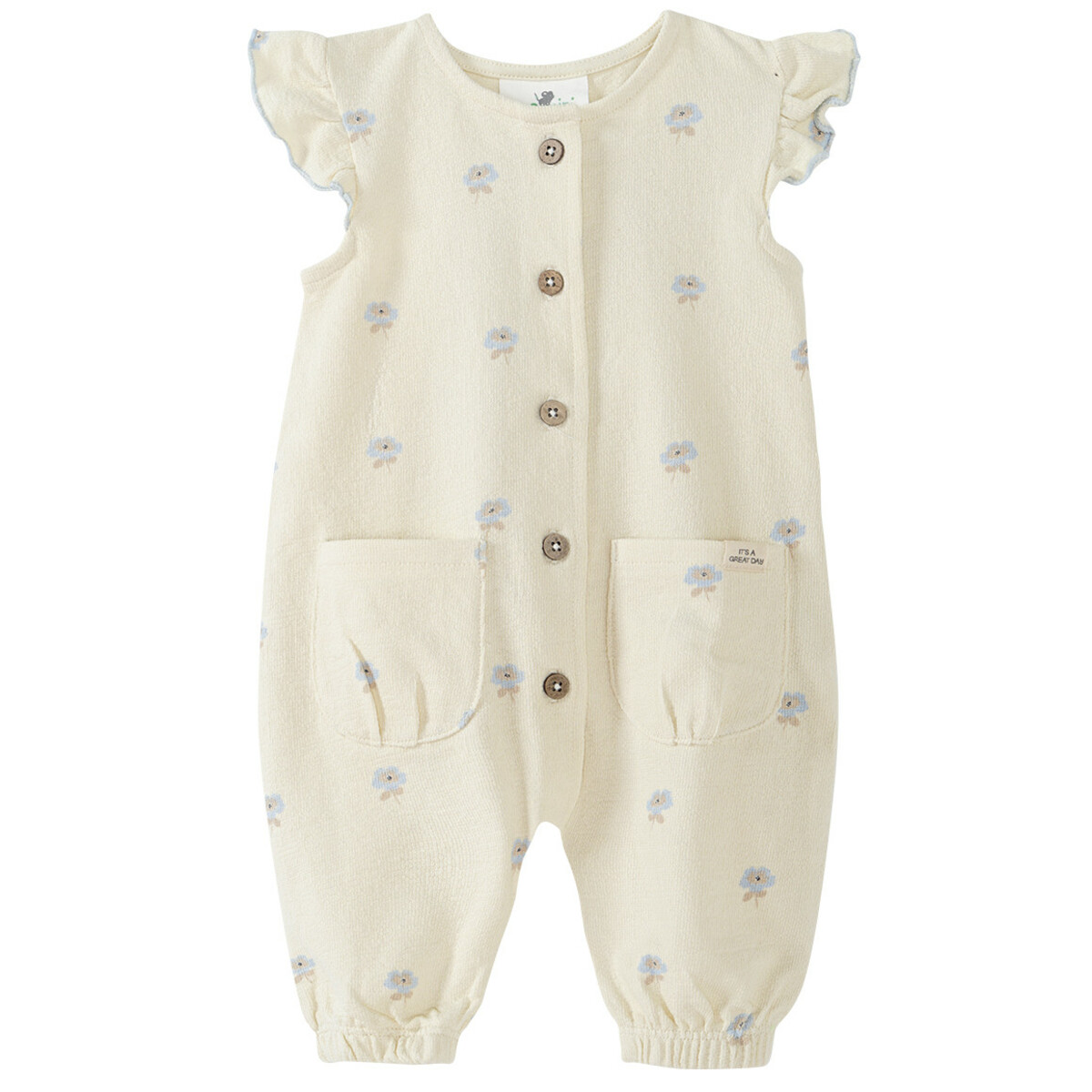 Bild 1 von Newborn Overall mit Blumen-Allover CREME