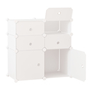 Bild 1 von HOMCOM Schuhschrank, Regal mit Aufbewahrungsboxen, Kleiderschrank, Kunststoff, Stahl, Weiß, 75 x 37 x 73 cm