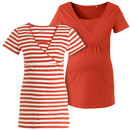 Bild 1 von 2 Damen Umstands-T-Shirts mit Stillfunktion DUNKELORANGE / WEISS