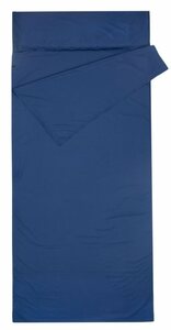 ZOLLNER24 Schlafsackinlett, praktische Transporttasche, 90 x 220 cm, Seitenschlitz, Kopfkissenfach