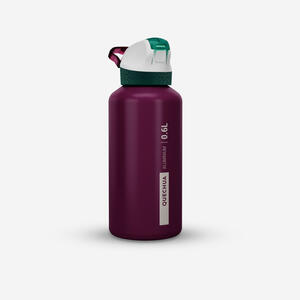 Trinkflasche 900 Schnellverschluss und Trinkhalm Recycling-Aluminium 0,6 L lila