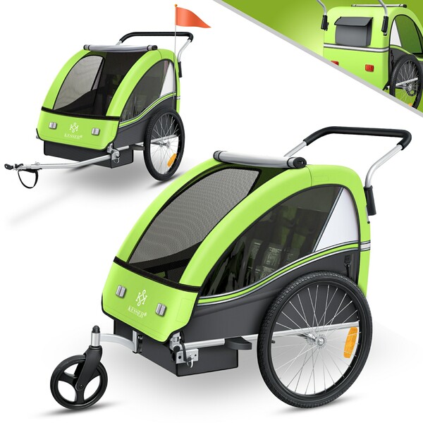 Bild 1 von KESSER® Kinderanhänger Fahrradanhänger Sport-RX 2 in 1 Joggerfunktion Kinderfahrradanhänger + 5-Punkt Sicherheitsgurt 360°-Vorderrad Jogger Buggy Fahrrad Anhänger für 1 bis 2 Kinder max. 40kg.