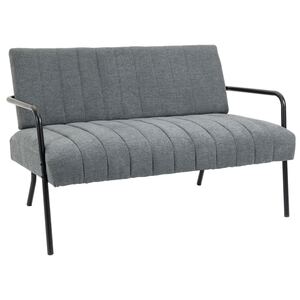 HOMCOM Doppelsofa mit Metallgestell grau 122B x 75T x 77H cm   Sofa 2-Sitzer Couch Stoffsofa Liege Lounge Sitzmöbel gepolstert