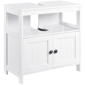 kleankin Waschbeckenunterschrank Unterschrank Badezimmerschrank mit offenem Fach Weiß 60 x 30 x 60 cm