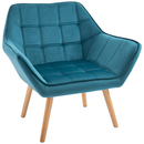 Bild 1 von HOMCOM Einzelsessel Ohrensessel Relaxsessel Sessel mit Samt erhöhte Beine samtartiges Polyester skandinavisch Grün 64 x 62 x 72,5 cm