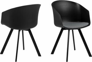 andas Schalenstuhl »Maik« (Set, 2 Stück), mit Metallbeinen und einem bequemen Sitzkissen aus schönem Webstoff, Sitzhöhe 46 cm