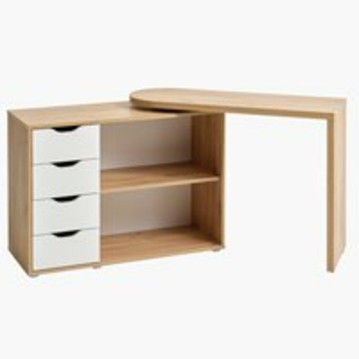 Bild 1 von Schreibtisch LANGAGER 41-107x107-165 eichefarben/weiß