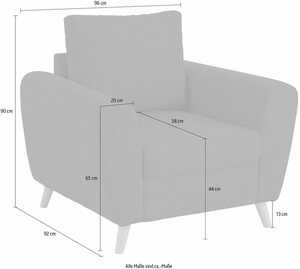 Home affaire Sessel »Jordsand«, mit feiner Steppung im Sitzbereich, skandinavisches Design