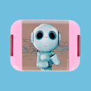 Bild 4 von Brotdose mit Motiv "Robbie Roboter", Lunchbox, Frühstücksbox, rosa