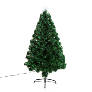 HOMCOM Weihnachtsbaum künstlicher Christbaum Tannenbaum LED Lichtfaser 120 cm