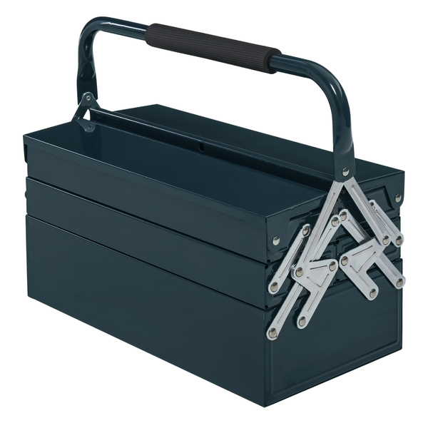 Bild 1 von DURHAND Werkzeugkasten Werkzeugkoffer Werkzeugkiste 5 Fächer aufklappbar Stahl (SPCC)  Dunkelgrün 45 x 22,5 x 34,5 cm