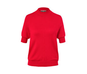 Feinstrick-Shirt mit Stehkragen, rot