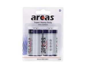 Arcas Batterie Zinkkohle, 2er, D/R20