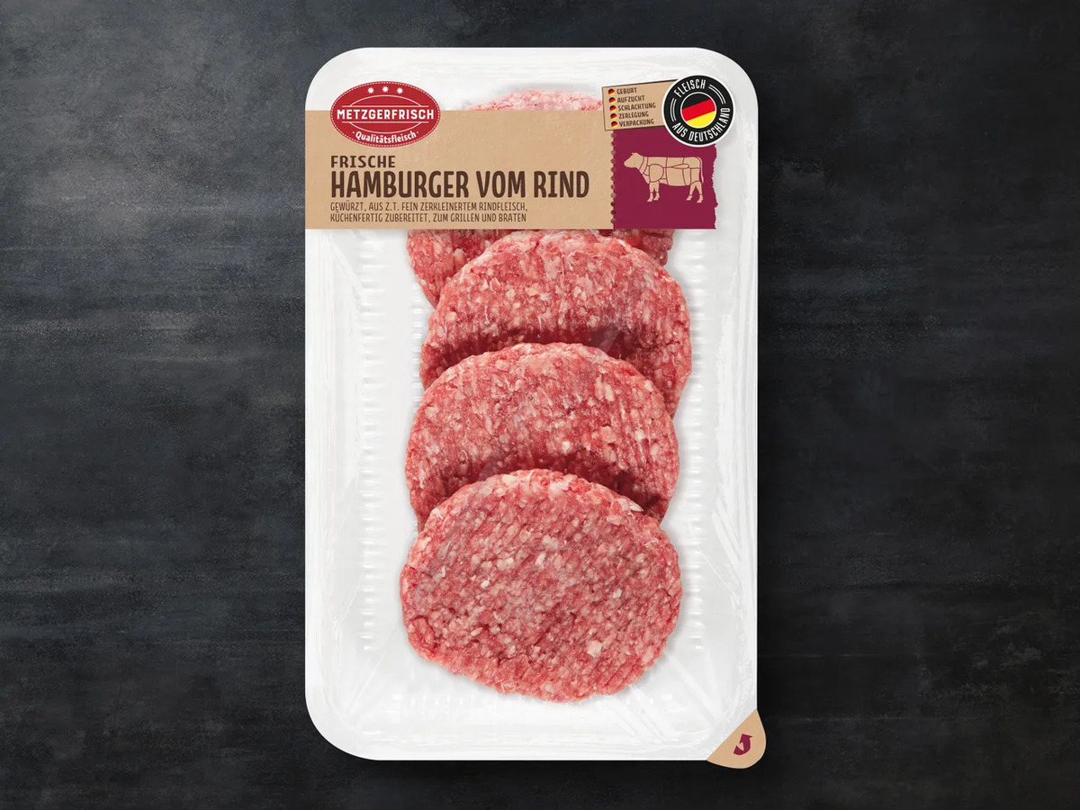 Bild 1 von Metzgerfrisch Frische Hamburger vom Rind XXL, 
         4x 125 g