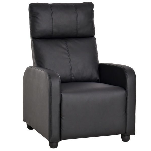 Bild 1 von HOMCOM Relaxsessel Ruhesessel Fernsehsessel Sessel mit Liegefunktion Kunstleder (Schwarz)