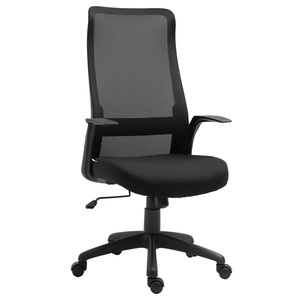 Vinsetto Bürostuhl Kopflehne Home-Office-Stuhl höhenverstellbarer Schreibtischstuhl ergonomisch 360°-Drehräder Büro Schaumstoff Nylon Schwarz