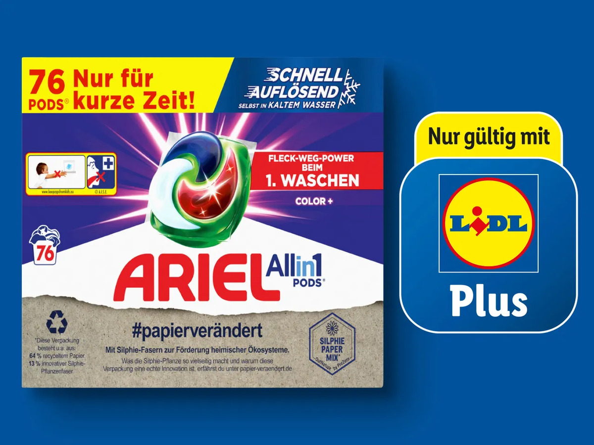 Bild 1 von Ariel All-in-1 Pods 76 Wäschen, 
         76 Stück