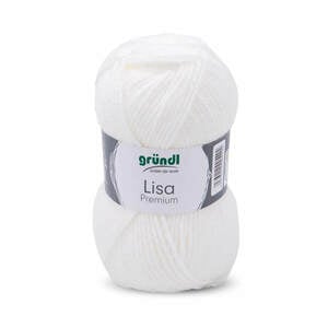 Wolle "Lisa Premium uni" 50 g weiß