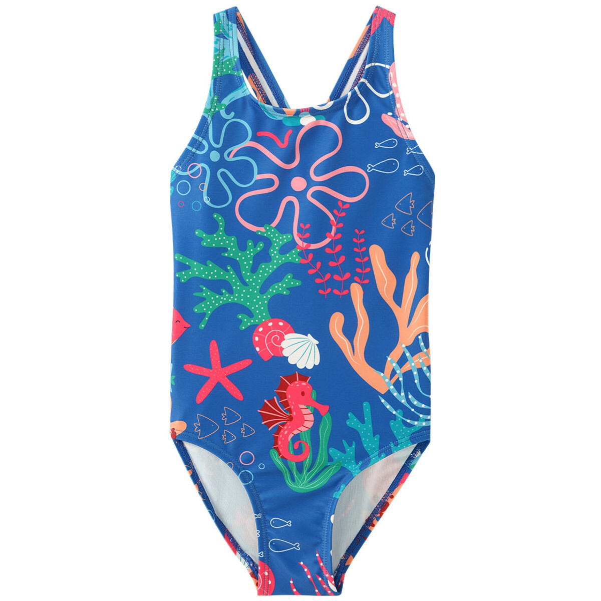 Bild 1 von Mädchen Badeanzug mit Meerestiere-Allover BLAU / BUNT