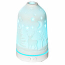 Bild 1 von HOMCOM Aroma Diffuser Luftbefeuchter für ätherische Öle 7 Farben LED 2 Sprühnebel-Modi automatische Abschaltung Keramischer Deckel mit floralem Muster