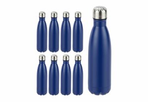 relaxdays Isolierflasche »9 x Trinkflasche Edelstahl blau«