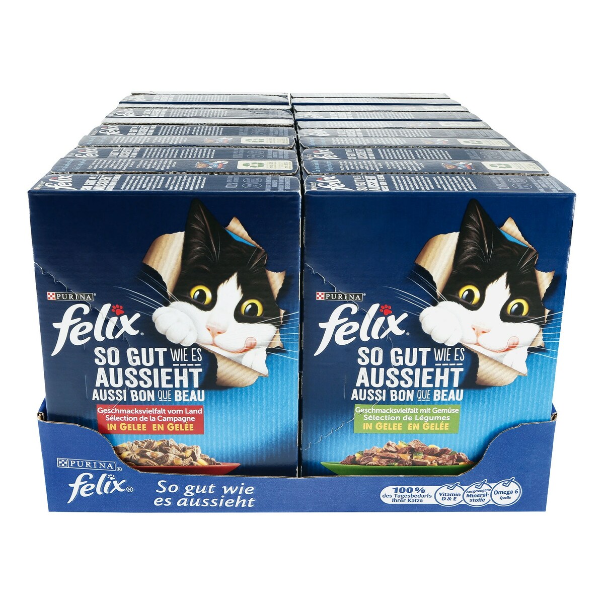 Bild 1 von Felix Katzennahrung in Gelee 1020 g, verschiedene Sorten, 10er Pack